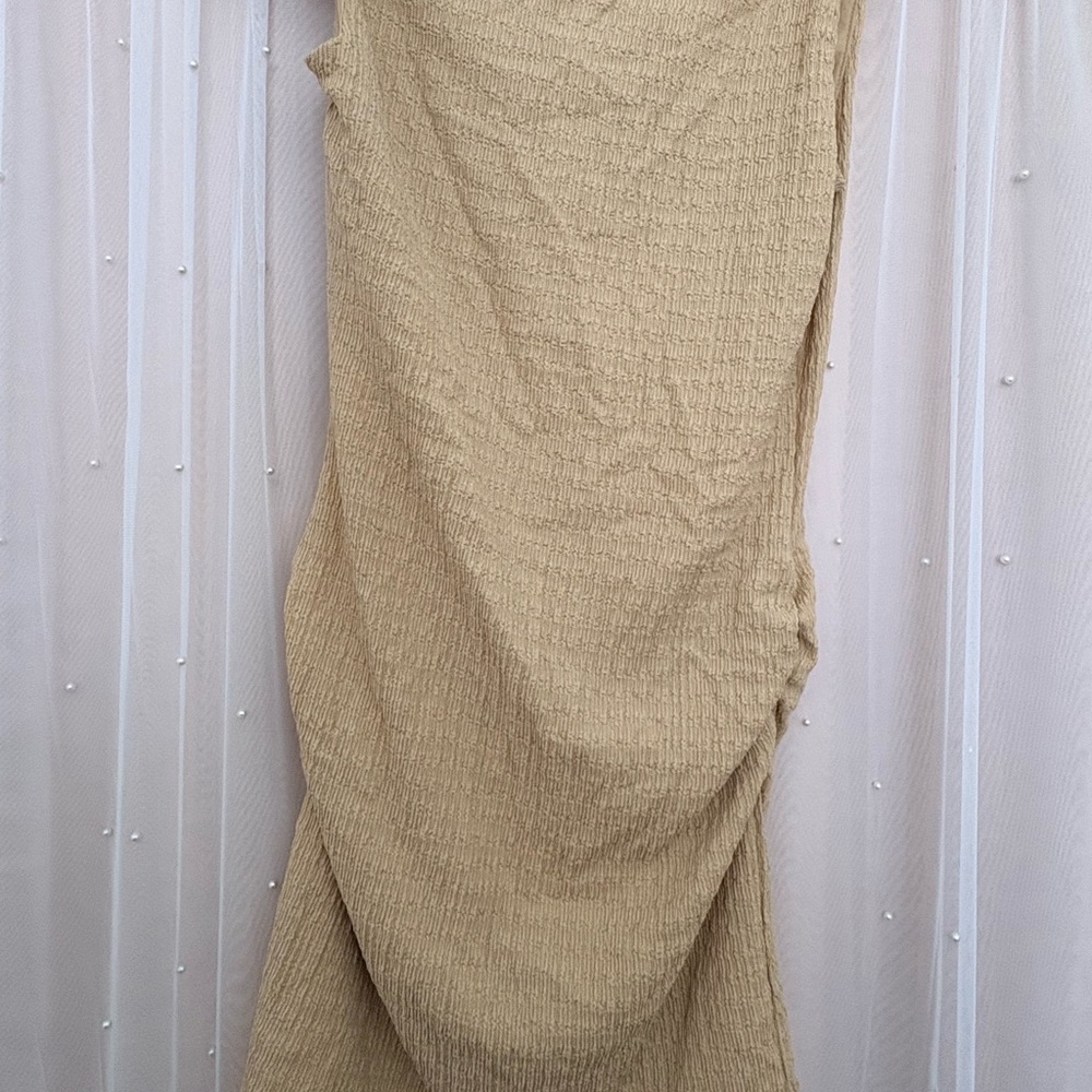 Blush Textured Beige Maxi Dress